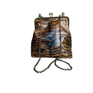 Patricia Nash 10th Anniversary - Cognac Tiger Leather‎ Novella Shoulder Bag